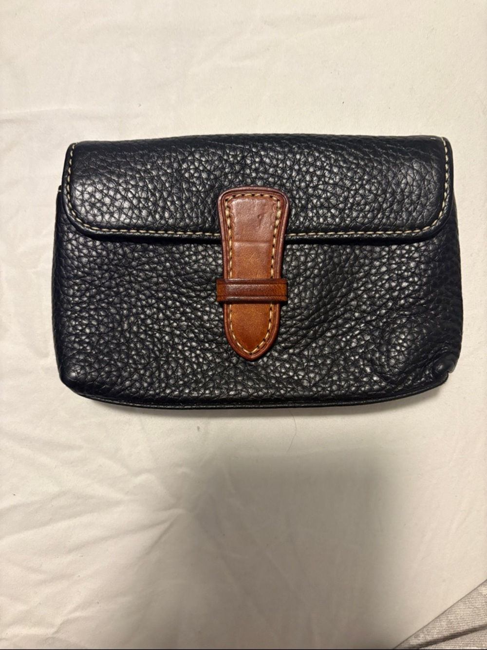 Dooney & Bourke Black with Brown Trim Pebble Grain Satchel - Picture 6 of 8